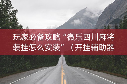 玩家必备攻略“微乐四川麻将装挂怎么安装”（开挂辅助器脚本)