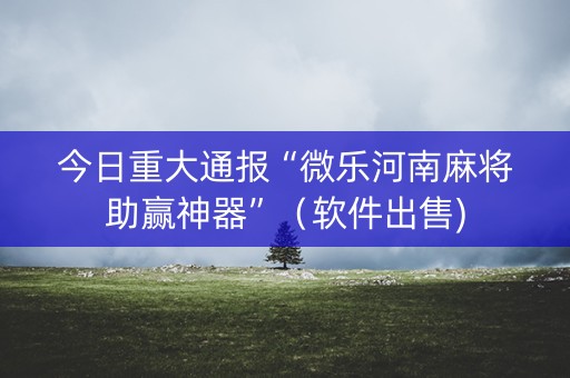 今日重大通报“微乐河南麻将助赢神器”（软件出售)