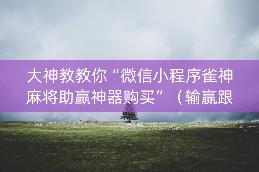 大神教教你“微信小程序雀神麻将助赢神器购买”（输赢跟id号有关系吗)