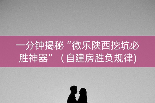 一分钟揭秘“微乐陕西挖坑必胜神器”（自建房胜负规律)