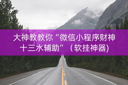 大神教教你“微信小程序财神十三水辅助”（软挂神器)