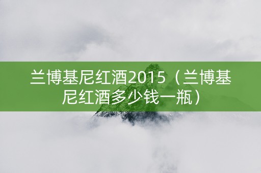 兰博基尼红酒2015（兰博基尼红酒多少钱一瓶）