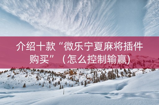 介绍十款“微乐宁夏麻将插件购买”（怎么控制输赢)