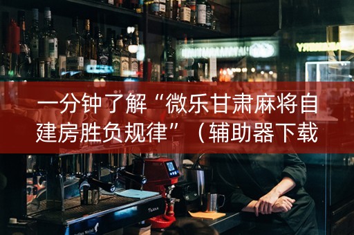 一分钟了解“微乐甘肃麻将自建房胜负规律”（辅助器下载)