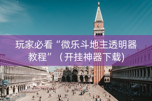 玩家必看“微乐斗地主透明器教程”（开挂神器下载)