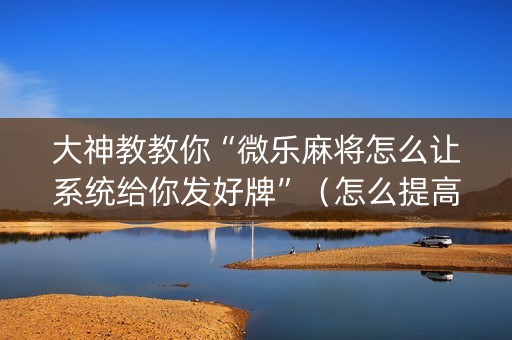 大神教教你“微乐麻将怎么让系统给你发好牌”（怎么提高胜率)