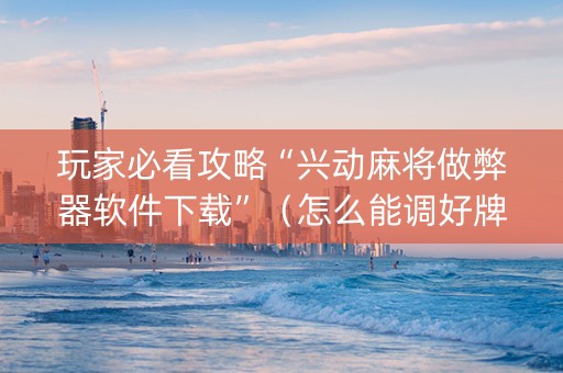 玩家必看攻略“兴动麻将做弊器软件下载”（怎么能调好牌)
