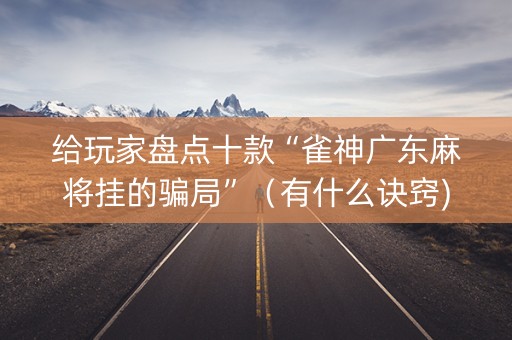 给玩家盘点十款“雀神广东麻将挂的骗局”（有什么诀窍)
