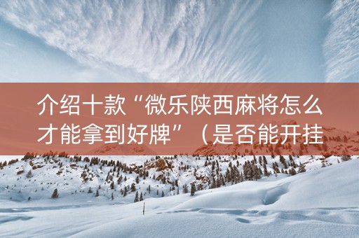 介绍十款“微乐陕西麻将怎么才能拿到好牌”（是否能开挂)
