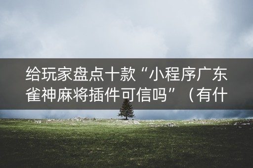 给玩家盘点十款“小程序广东雀神麻将插件可信吗”（有什么规律)