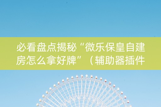 必看盘点揭秘“微乐保皇自建房怎么拿好牌”（辅助器插件)