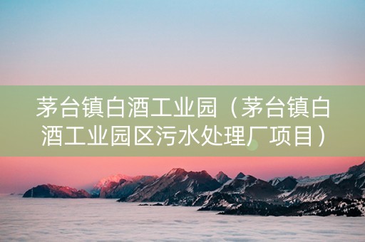茅台镇白酒工业园（茅台镇白酒工业园区污水处理厂项目）