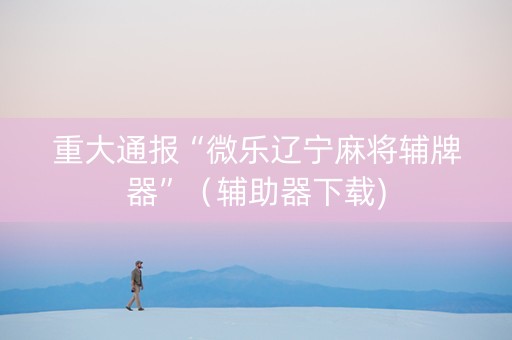 重大通报“微乐辽宁麻将辅牌器”（辅助器下载)