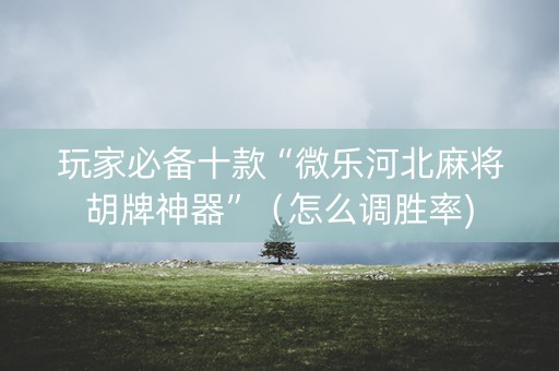 玩家必备十款“微乐河北麻将胡牌神器”（怎么调胜率)