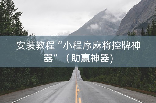安装教程“小程序麻将控牌神器”（助赢神器)
