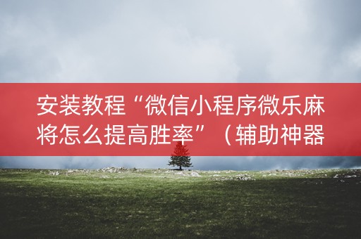 安装教程“微信小程序微乐麻将怎么提高胜率”（辅助神器免费)