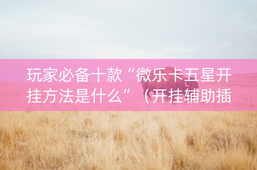 玩家必备十款“微乐卡五星开挂方法是什么”（开挂辅助插件)