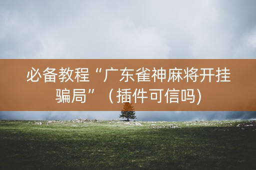 必备教程“广东雀神麻将开挂骗局”（插件可信吗)
