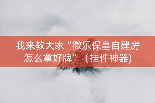 我来教大家“微乐保皇自建房怎么拿好牌”（挂件神器)