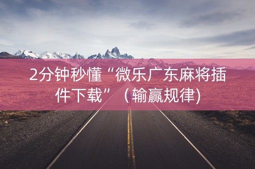 2分钟秒懂“微乐广东麻将插件下载”（输赢规律)
