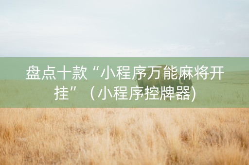 盘点十款“小程序万能麻将开挂”（小程序控牌器)