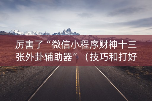厉害了“微信小程序财神十三张外卦辅助器”（技巧和打好牌方法)