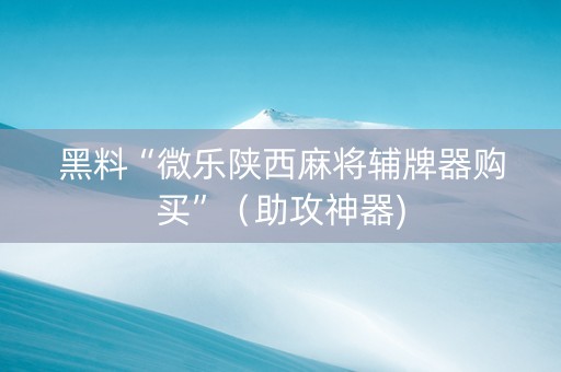 黑料“微乐陕西麻将辅牌器购买”（助攻神器)
