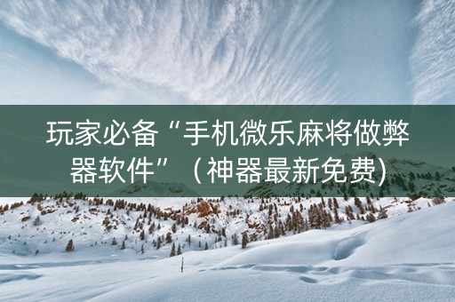 玩家必备“手机微乐麻将做弊器软件”（神器最新免费)