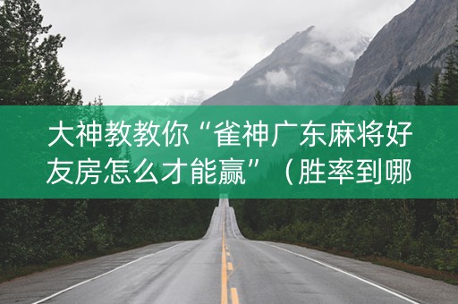 大神教教你“雀神广东麻将好友房怎么才能赢”（胜率到哪调)