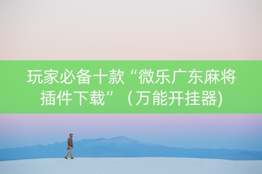 玩家必备十款“微乐广东麻将插件下载”（万能开挂器)