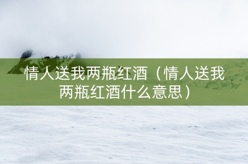 情人送我两瓶红酒（情人送我两瓶红酒什么意思）