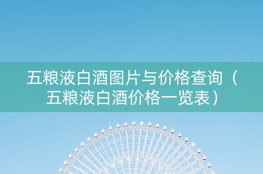 五粮液白酒图片与价格查询（五粮液白酒价格一览表）