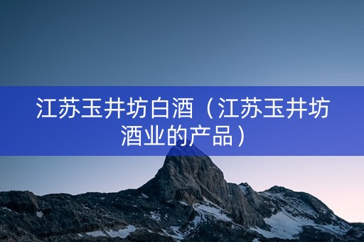 江苏玉井坊白酒（江苏玉井坊酒业的产品）