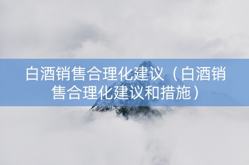 白酒销售合理化建议（白酒销售合理化建议和措施）