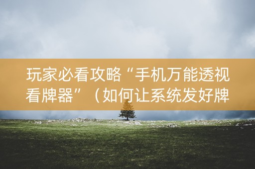 玩家必看攻略“手机万能透视看牌器”（如何让系统发好牌)