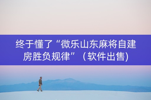 终于懂了“微乐山东麻将自建房胜负规律”（软件出售)