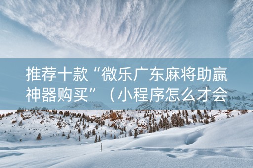 推荐十款“微乐广东麻将助赢神器购买”（小程序怎么才会赢)