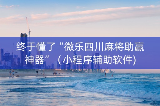 终于懂了“微乐四川麻将助赢神器”（小程序辅助软件)