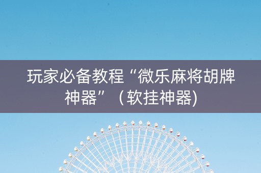 玩家必备教程“微乐麻将胡牌神器”（软挂神器)