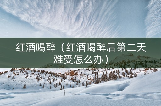 红酒喝醉（红酒喝醉后第二天难受怎么办）