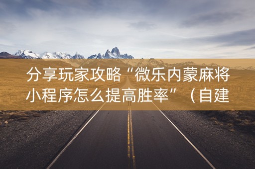 分享玩家攻略“微乐内蒙麻将小程序怎么提高胜率”（自建房怎么拿好牌)