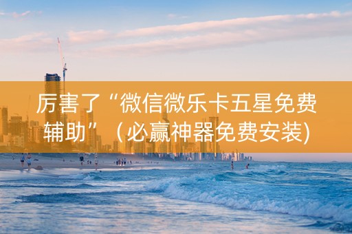 厉害了“微信微乐卡五星免费辅助”（必赢神器免费安装)