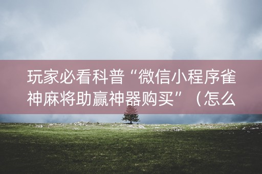 玩家必看科普“微信小程序雀神麻将助赢神器购买”（怎么设置才能赢)