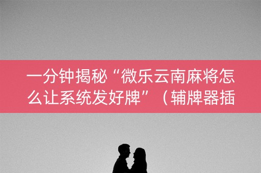 一分钟揭秘“微乐云南麻将怎么让系统发好牌”（辅牌器插件购买)