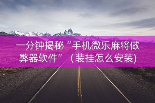 一分钟揭秘“手机微乐麻将做弊器软件”（装挂怎么安装)