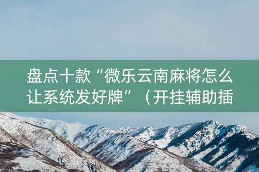 盘点十款“微乐云南麻将怎么让系统发好牌”（开挂辅助插件)