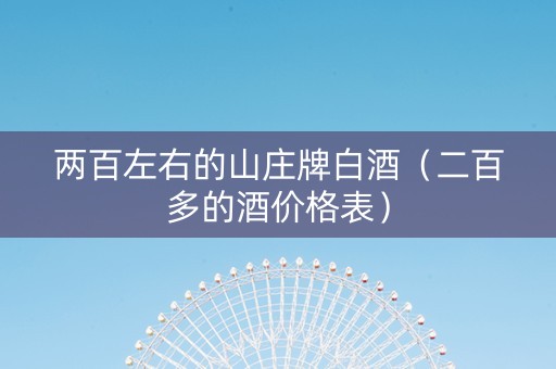 两百左右的山庄牌白酒（二百多的酒价格表）