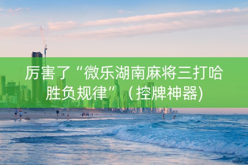 厉害了“微乐湖南麻将三打哈胜负规律”（控牌神器)