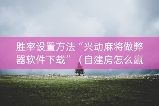 胜率设置方法“兴动麻将做弊器软件下载”（自建房怎么赢)