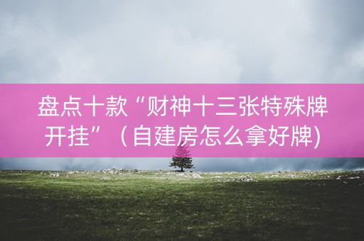 盘点十款“财神十三张特殊牌开挂”（自建房怎么拿好牌)